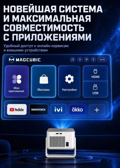 ‼️Smart Proektor.HY350MAX android.Проектор.Установка тайёр+доставка.уч