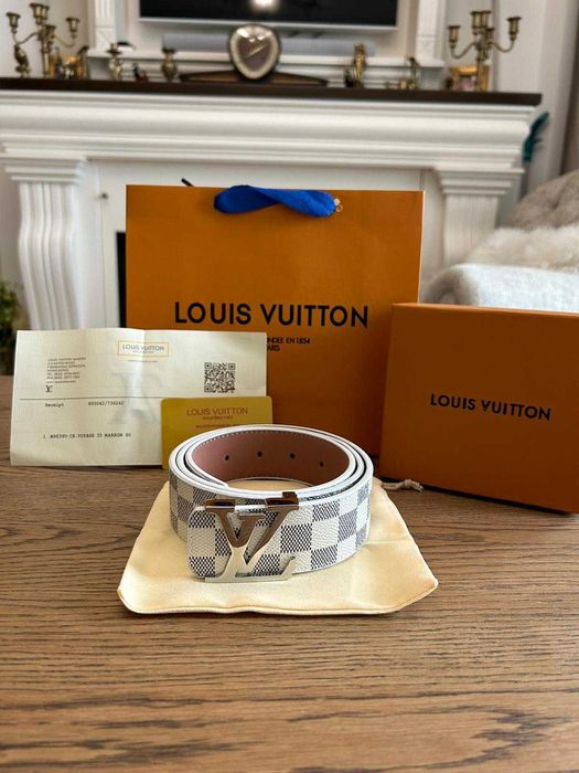 Curea Louis Vuitton Damier Azur, nouă, set complet