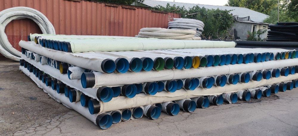 Дренажный труба с геотекстилем от100мм до 800мм