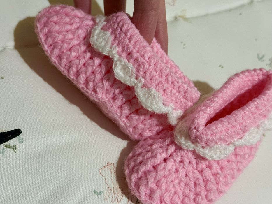 Set roz croșetat de mână nou-născut fetiță(0–1 lună)