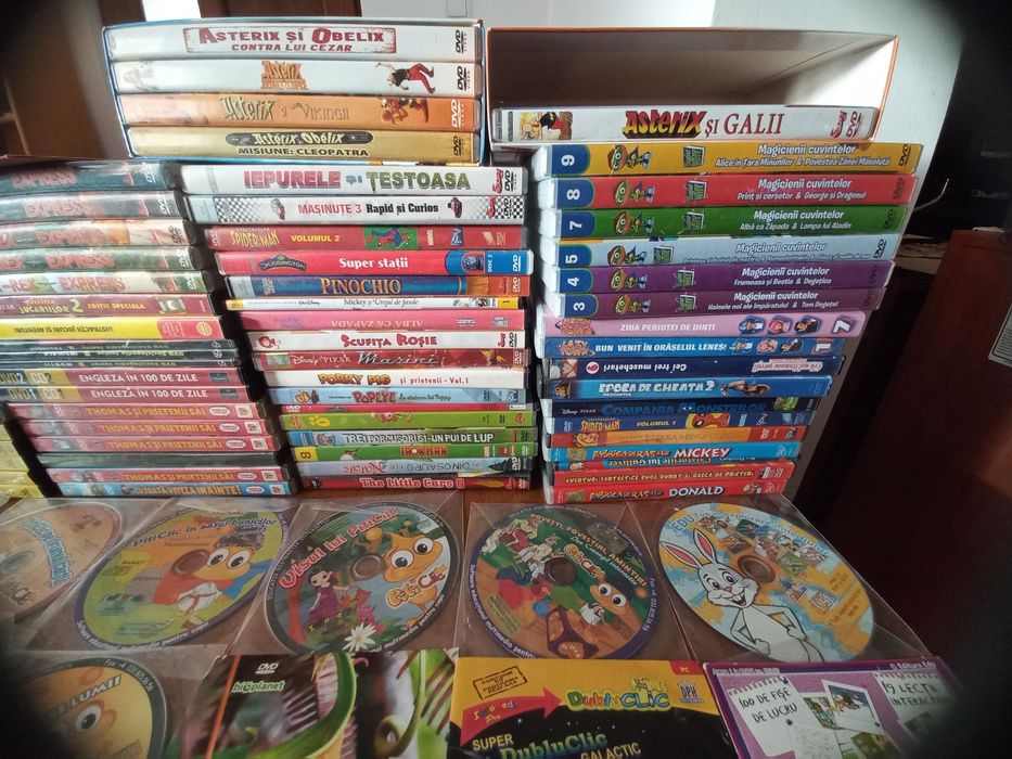 Mega-Pachet 87 DVD-uri și CD-uri Interactive Copii – Desene Animate, Povești și Jocuri Educative