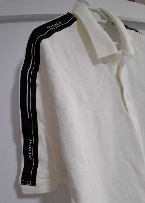 Tricou alb polo bumbac