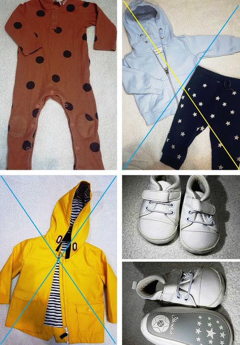 outlet: lot haine bebe, mărimea 74 (37 de piese)