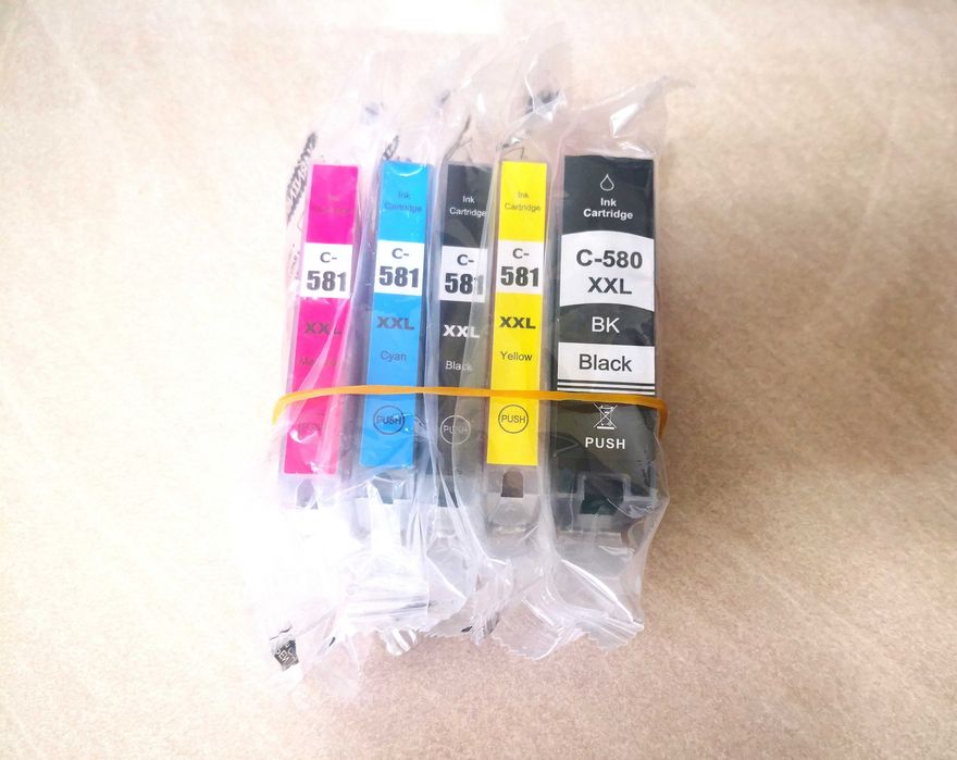 Set 5 Cartușe Compatibile C-581 XXL C-580 XXL imprimanta Canon Sigilat