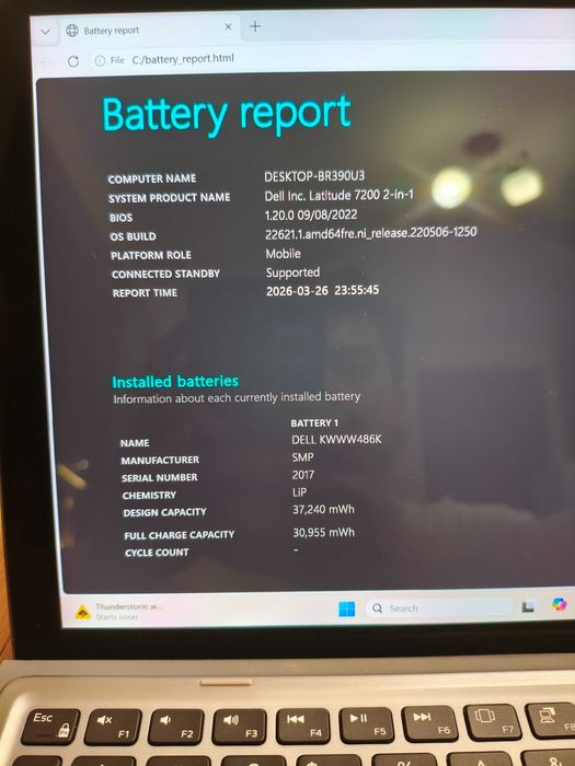 Dell Latitude 7200 2-in-1 таблет с Windows с клавиатура - i5-8265U, 8GB RAM, 256GB NVMe