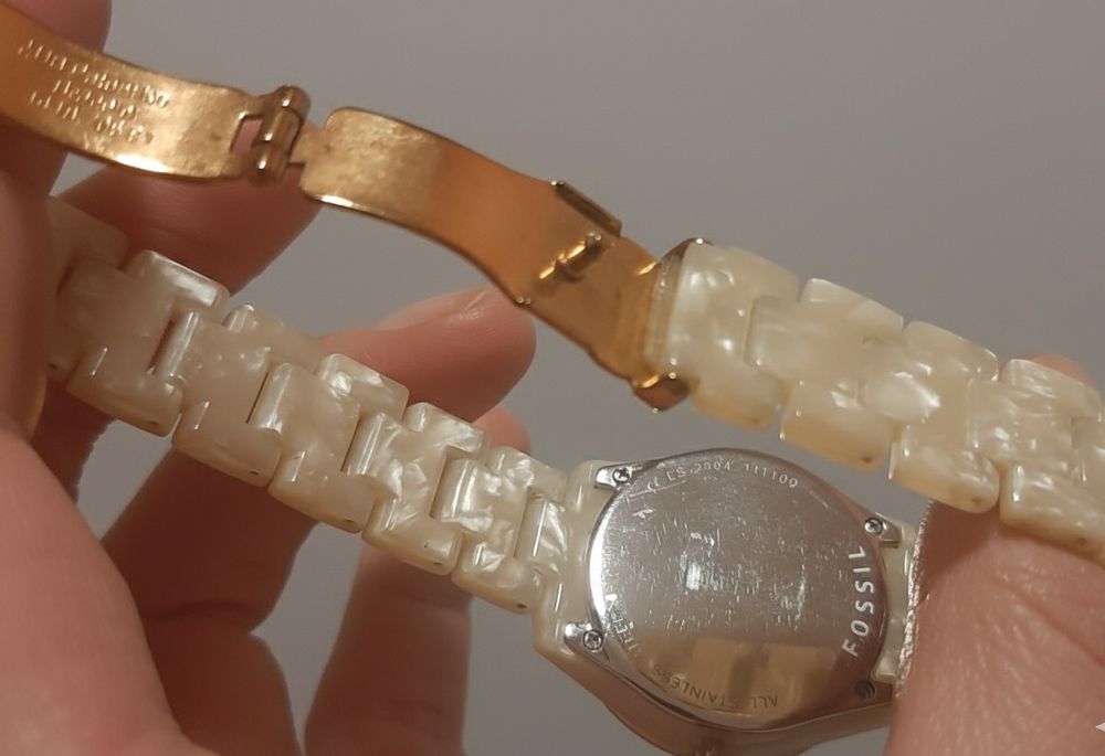 Ceas Damă Fossil Stella ES2864 – Alb Perlat & Rose Gold