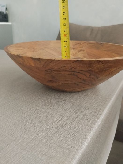 Уникална дървена купа за салата