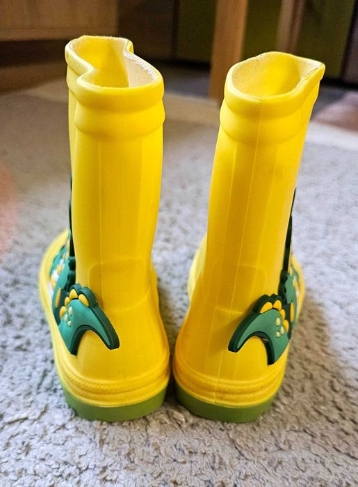 Детски гумени ботуши с динозавър, Жълт Цвят