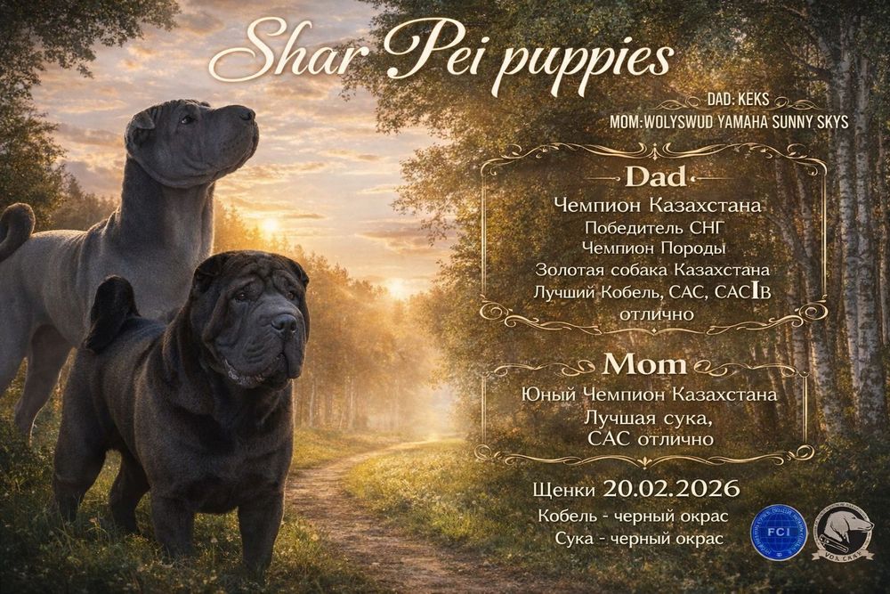 Продажа щенков шарпей