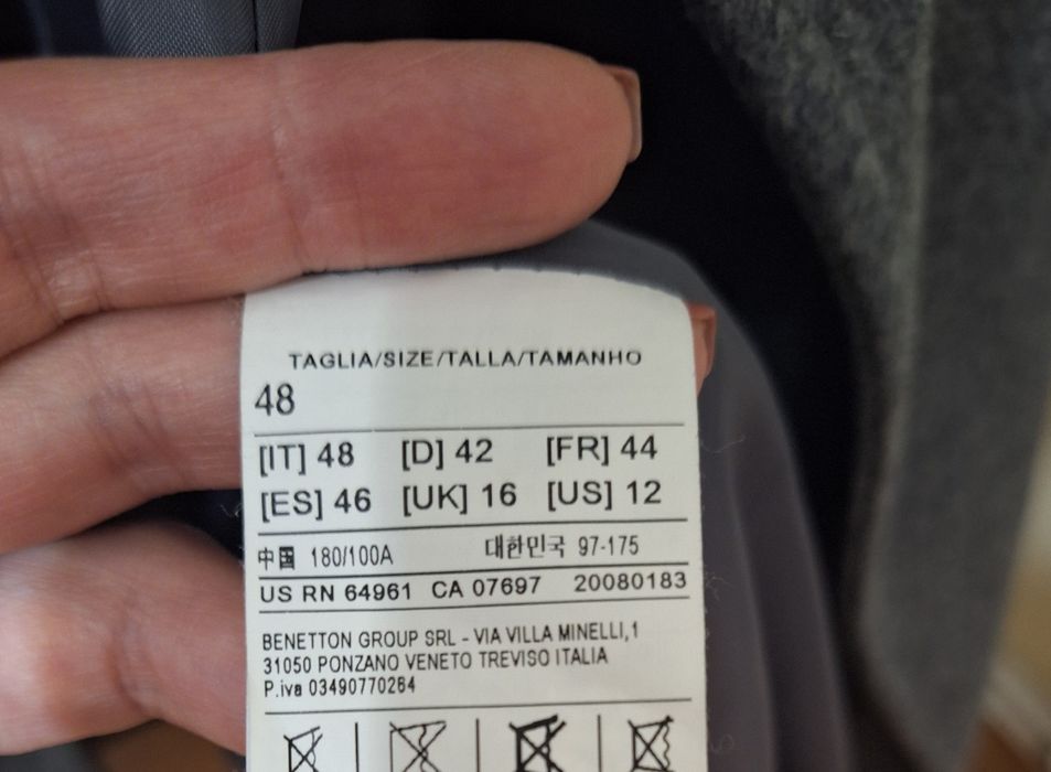 Pardesiu pentru dama gri, lâna, marimea 44