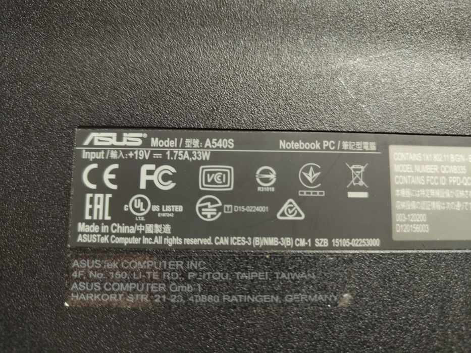 Laptop Asus A540S