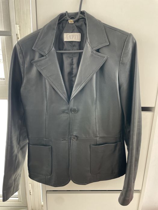 Vand sacou piele naturala dama, negru, S