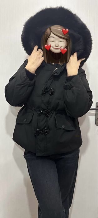 Дамско яке с естествен косъм - размер М