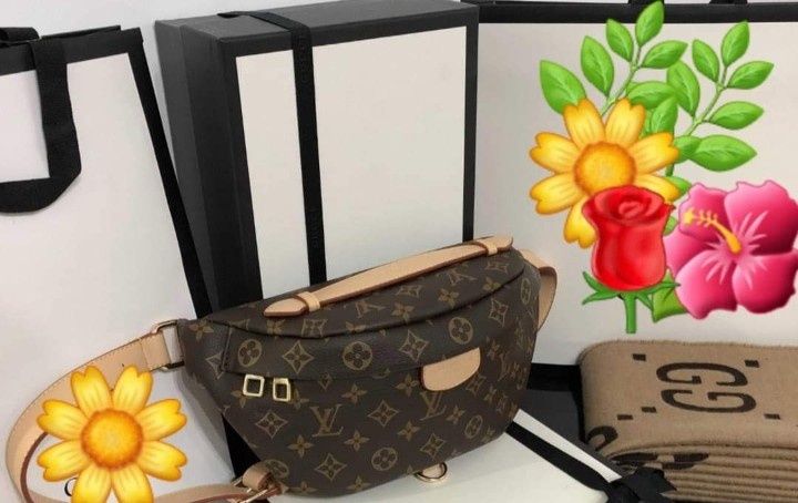 Borseta Louis Vuitton unisex, curea reglabila, saculet, etichetă