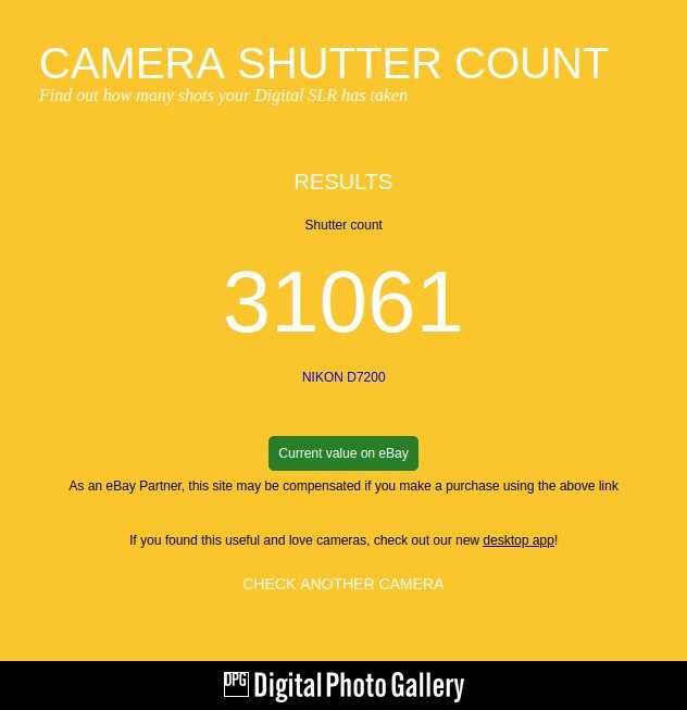 DSLR Nikon D7200, 31.061 cadre