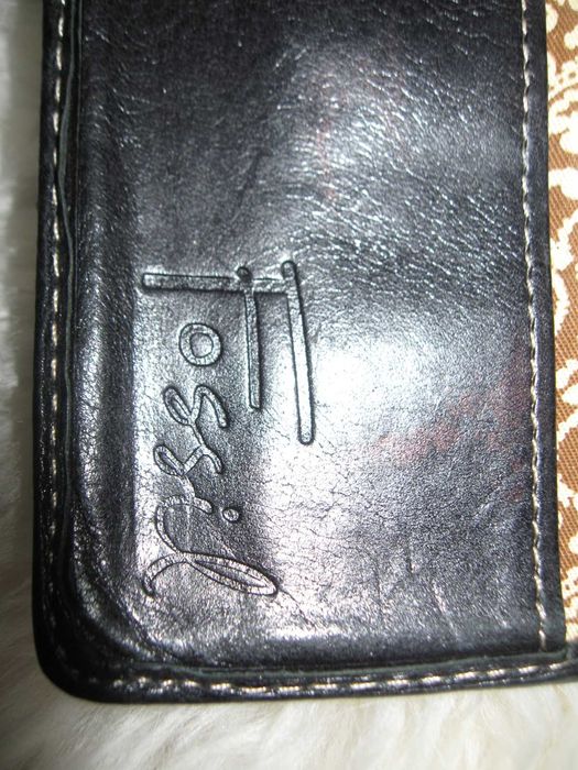 Fossil голям дамски кожен портфейл естествена кожа