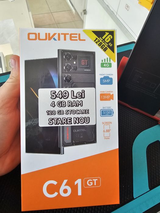 Oukitel C61 GT, 4/128 GB, Nou, 2 ani garanție