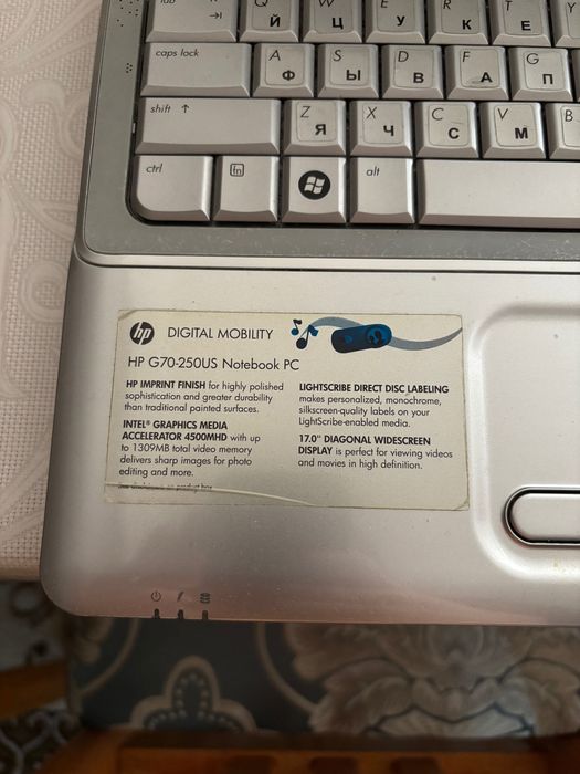 Продается ноутбук hp. Модель G70-250US