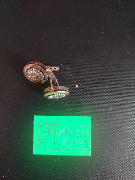 Серебряные серьги с напылением. 925 проба.