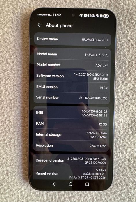 Huawei Pura 70 Pro 256GB / 12GB RAM Гаранция/Батерия 100%