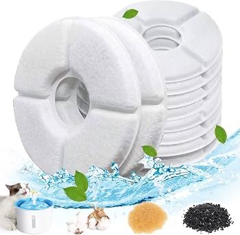 Pachet de 10 filtre pentru fântână pentru animale de companie - Filtru de schimb pentru pisici și câini, Filtru pentru fântână pentru pisici