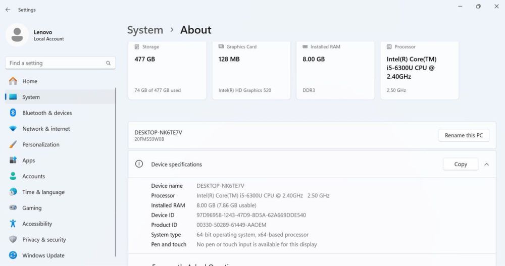 Lenovo ThinkPad T460
