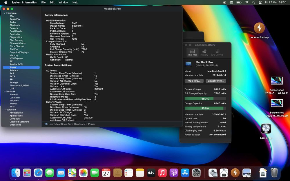 Macbook Pro 15 late 2013, i7, 16gb RAM, 1TB SSD, baterie noua