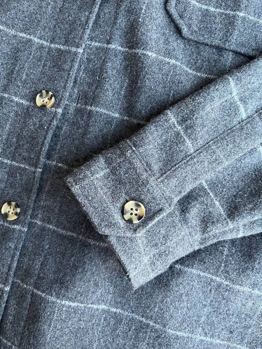 Lawrence Grey New York вълнена риза-яке – каре, сиво, мъжко