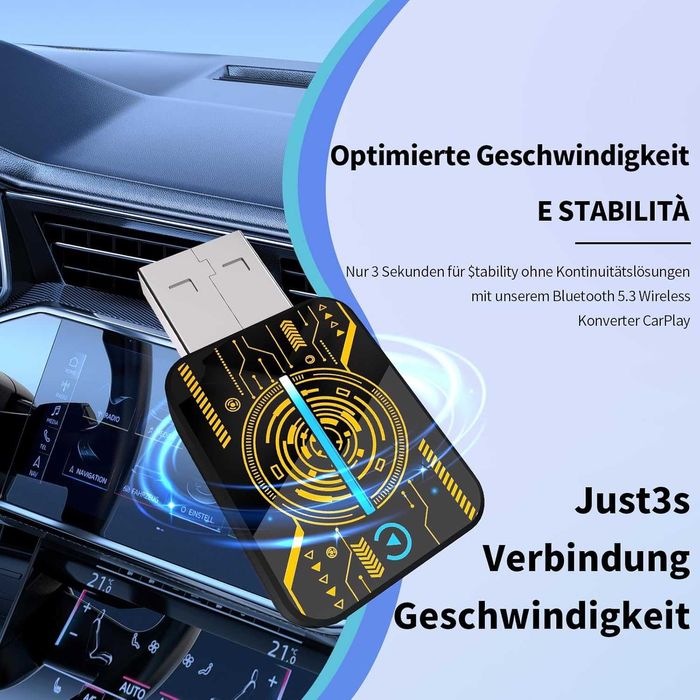 Безжичен адаптер 2 в 1 за Android Auto и CarPlay