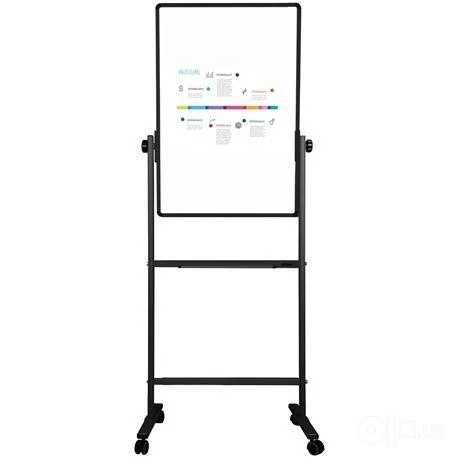 Доска флип-чарт маркерная на колесах двухст 60x90см Deli 7881 белая
