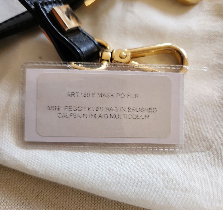 Кожена чанта Giancarlo Petriglia дръжки лого златиста синя черна зелен