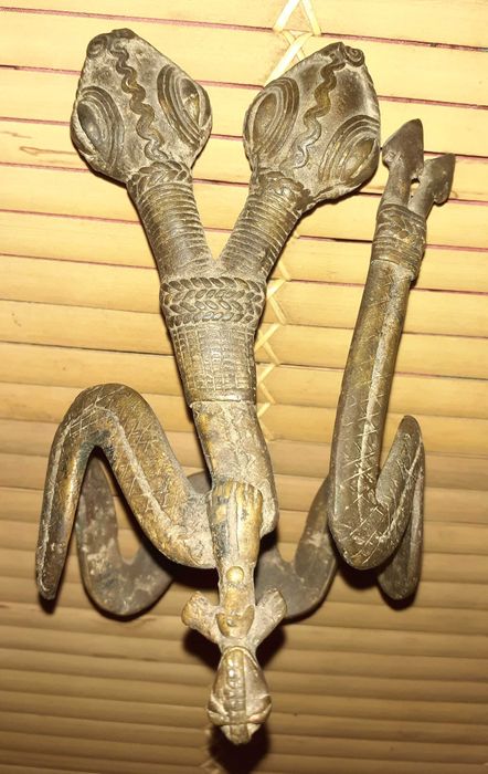 Brățară antebraț dogon - Șarpe bicefal Lebe, Mali, sec.XX