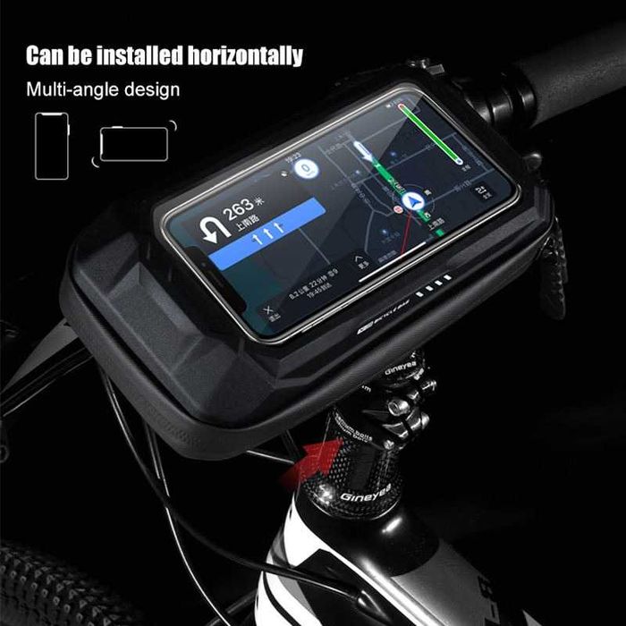 Suport telefon ghidon bicicleta quick release , waterproof geanta EVA