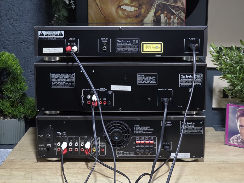 Sistem audio TECHNICS, receiver sa-gx230, dublu deck rs-tr232, cd-player sl-p350, hifi stereo , servisate