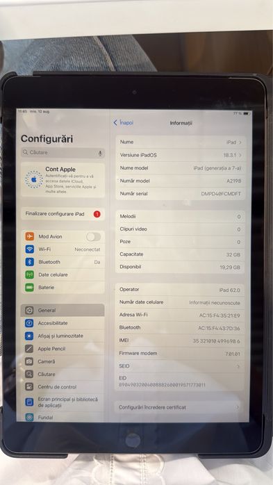 Tableta Ipad 7 32 gb 10,2 inch
