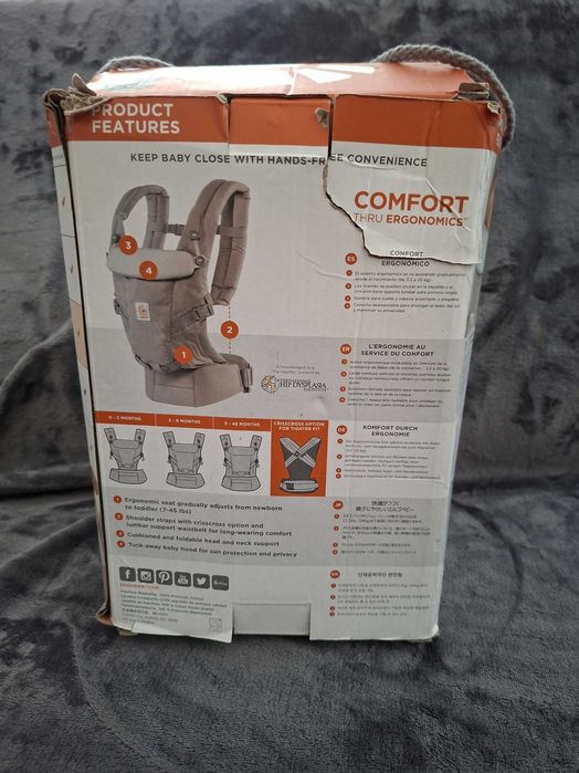 Ергономична раница за бебе Ergobaby Adapt Pearl Grey от 3,2 до 20 кг