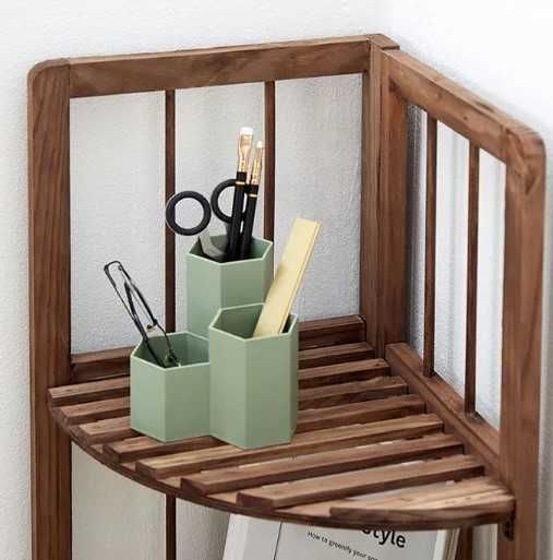 Дървена ъглова етажерка/рафт/ стелаж/ цвяетарник ? органайзер