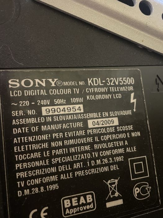 Продам телевизор SONY KLD-32S5600