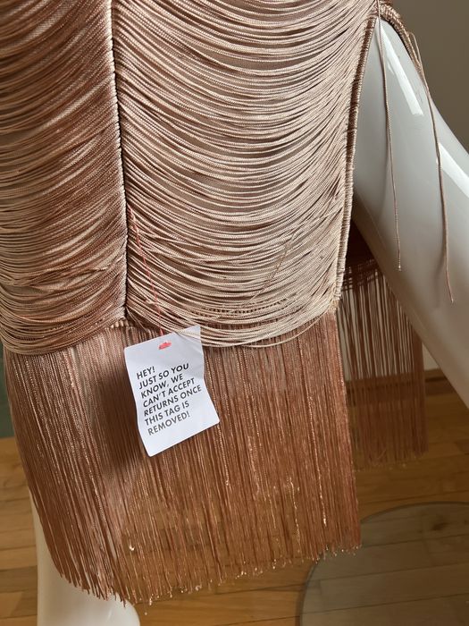 Rochie asos bandage cu franjuri roz de ocazie