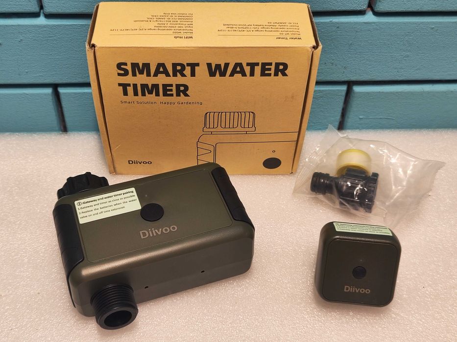 Diivoo WiFi Таймер за Поливане – Съвместим с Alexa, 20 Програми