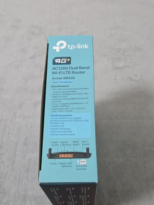 Router TP-Link Archer MR500 4G+ LTE AC1200 Dual Band – ca nou, cutie