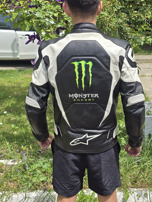 Geaca moto piele ALPINESTARS 50 M monster energy