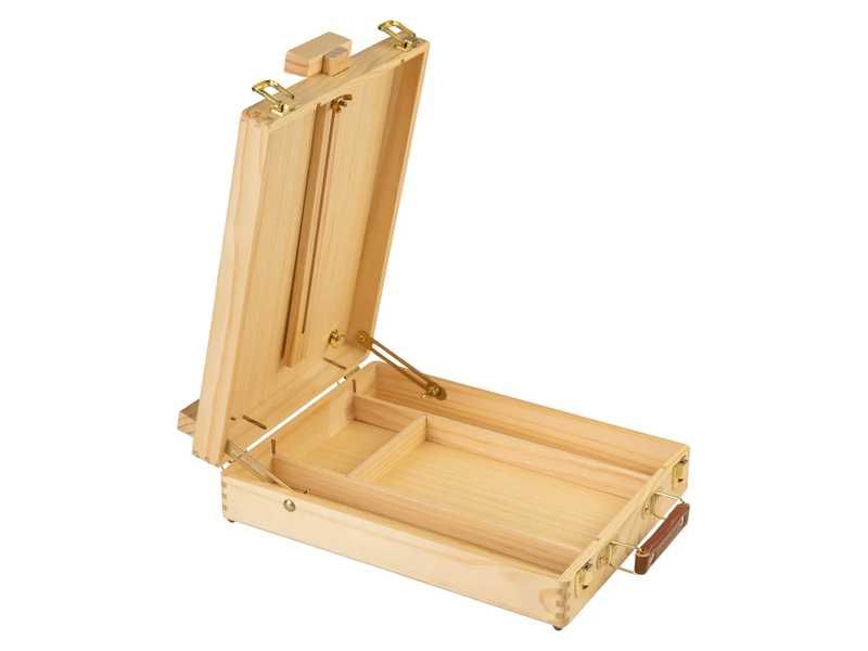 НОВИ! Настолен статив - куфар за рисуване регулируем масив