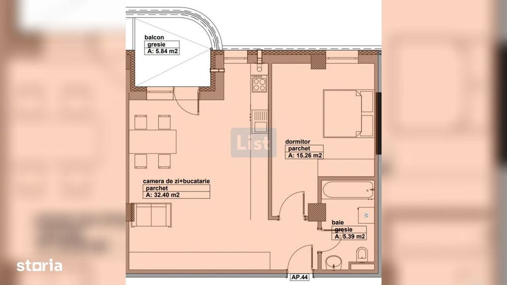 Apartament de vanzare, 2 camere, lift, bloc nou, finisat, comision 0% — fotografia 2