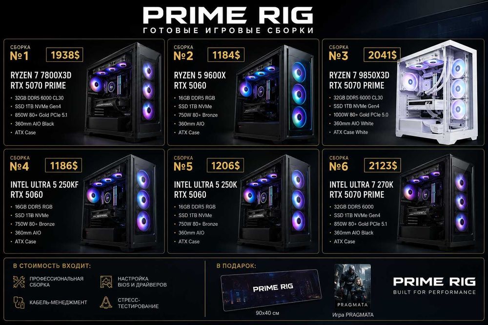 Флагманская сборка  Intel Core Ultra 7 270K Plus и ASUS RTX 5070 Prime