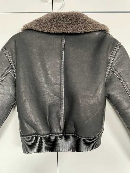 Geacă aviator C&A S, îmblănită, maro, nouă cu etichetă