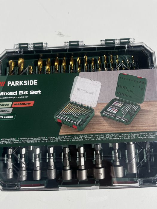 Seturi biti 75 piese , surubelnite 15 piese  si detector Parkside