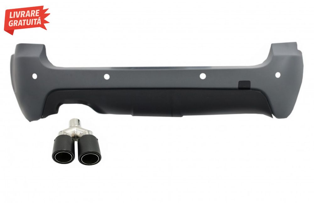 Bara spate cu Toba Ornament Evacuare Fibra Carbon Mat BMW Seria 5 E61