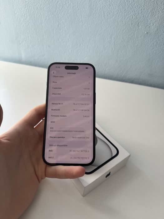 Iphone 15 black / 128 gb / liber de retea / 13 14 s23 24 pro max