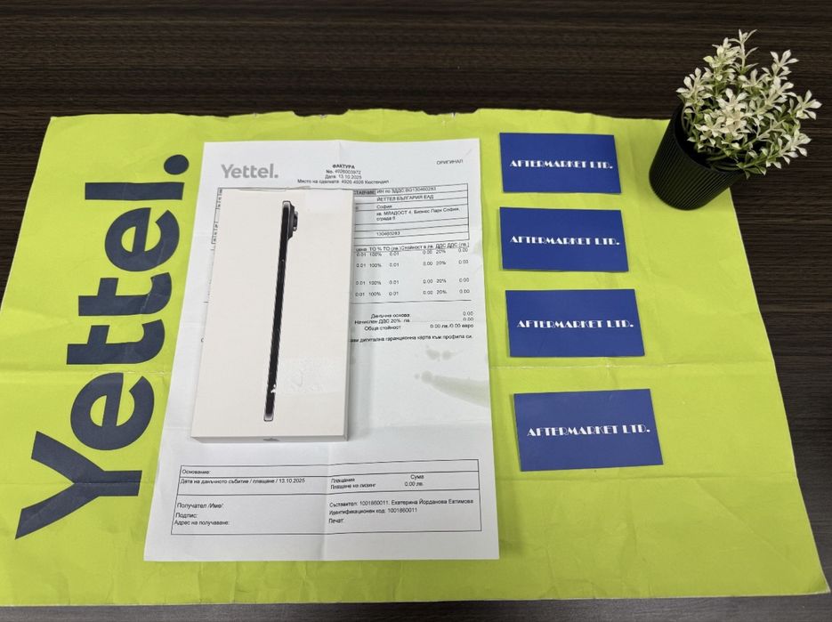 ЗАПЕЧАТАН 256GB iPhone 17 Air 5G Yettel Гаранция 2029г Black Черен